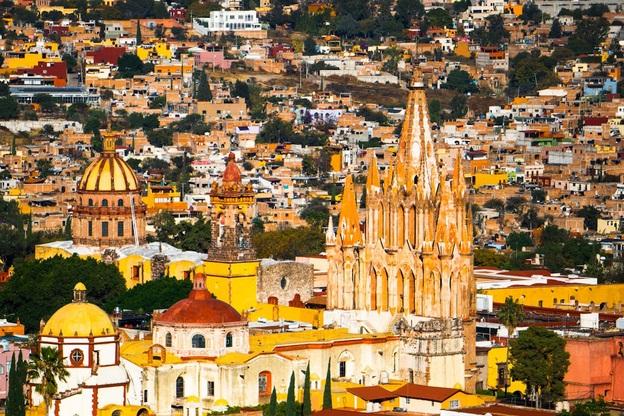 Cityscape of San Miguel de Allende in Mexico