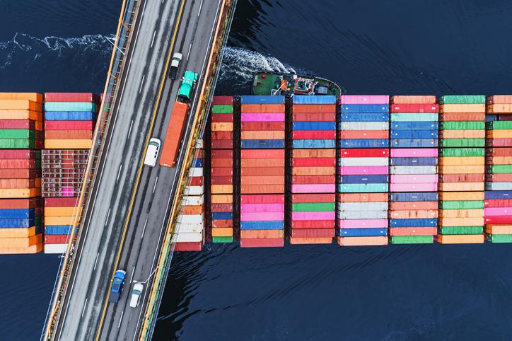 sailing container ship
